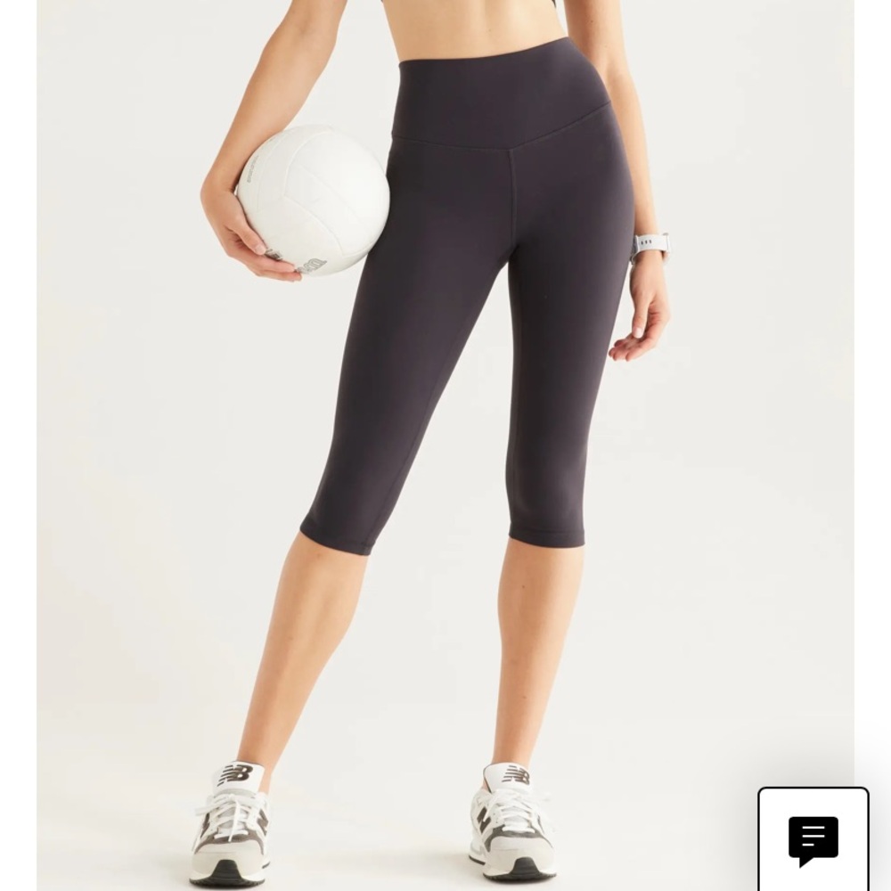 Zella Studio Luxe High Waist Black Capri Leggings Size Small